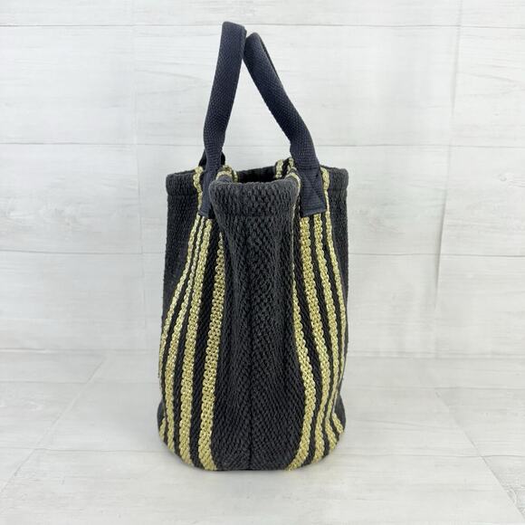 Urban Outfitters Yarn Woven Canvas Tote Bag Black Beach Vacation Resort Boho - Picture 5 of 15